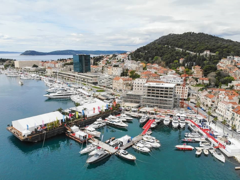 21st Croatia Boat Show Split West waterfront aerial view