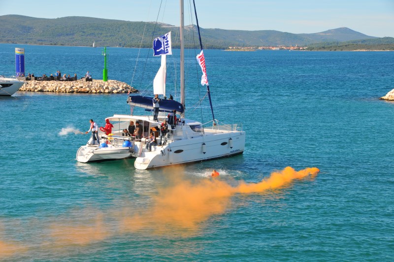 Yacht-Pool Safety at Sea smoke signals at 17th BBS 2015.