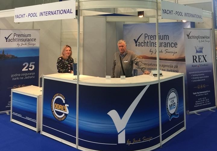 Premium Yacht Insurance by Jack Šurija booth at 27th Zagreb boat show 2018